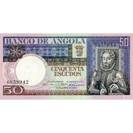 1973 - Angola P105 50 Escudos banknote 1973 - Angola P105 50 Escudos banknote