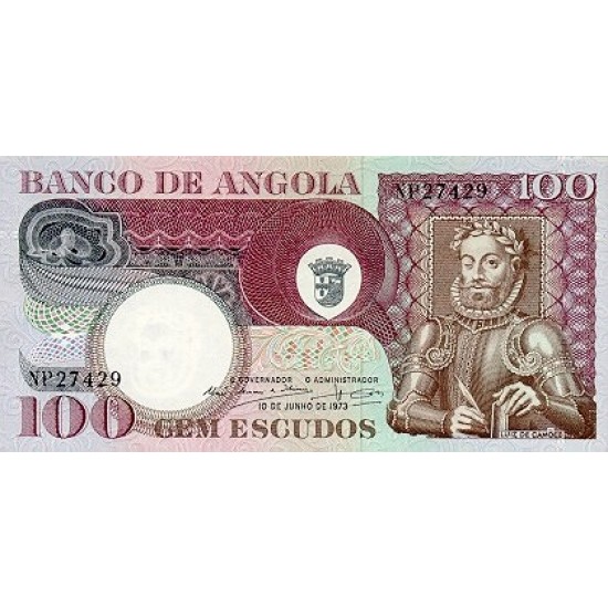 1973 - Angola P106 100 Escudos banknote 1973 - Angola P106 100 Escudos banknote