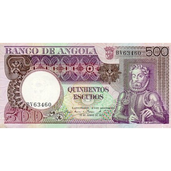 1973 - Angola P107 500 Escudos banknote 1973 - Angola P107 500 Escudos banknote