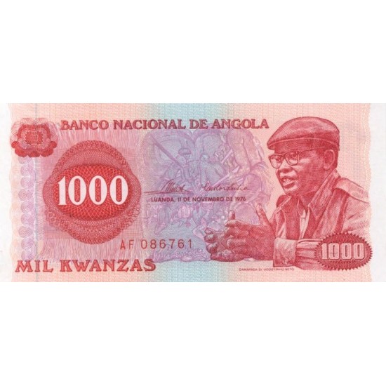 1976 - Angola P113 1000 Kwanzas banknote 1976 - Angola P113 1000 Kwanzas banknote