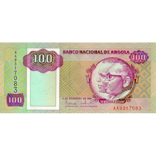 1991 - Angola P126 100 Kwanzas banknote