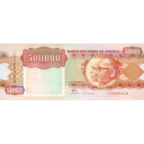 1991 - Angola P134 500.000Kwanzas banknote