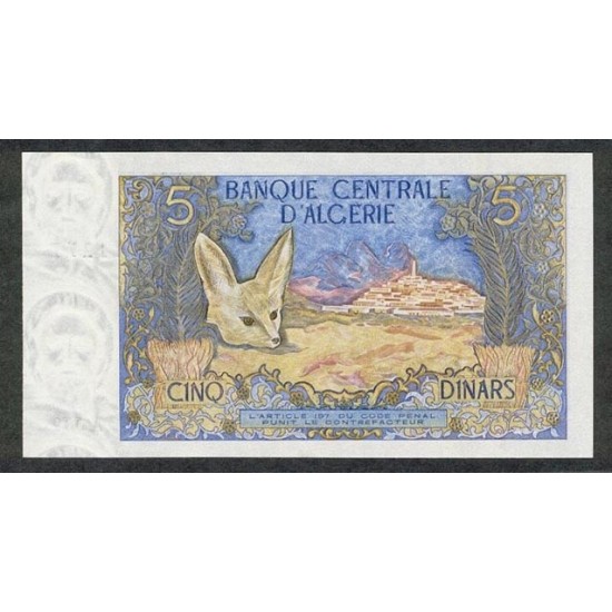 1970 - Argelia Pic 126a 5 Dinars notebank 1970 - Argelia Pic 126a 5 Dinars notebank