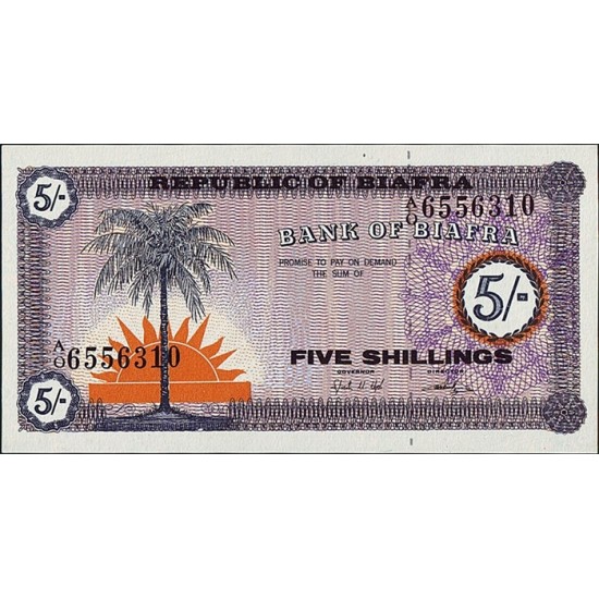 1967 -Biafra PIC 1 5 Shillings banknote 1967 -Biafra PIC 1 5 Shillings banknote