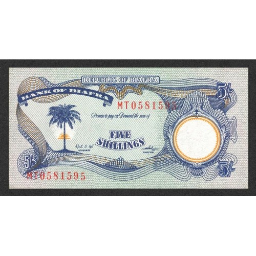 1968/69 - Biafra PIC 3a billete de 5 Shillings