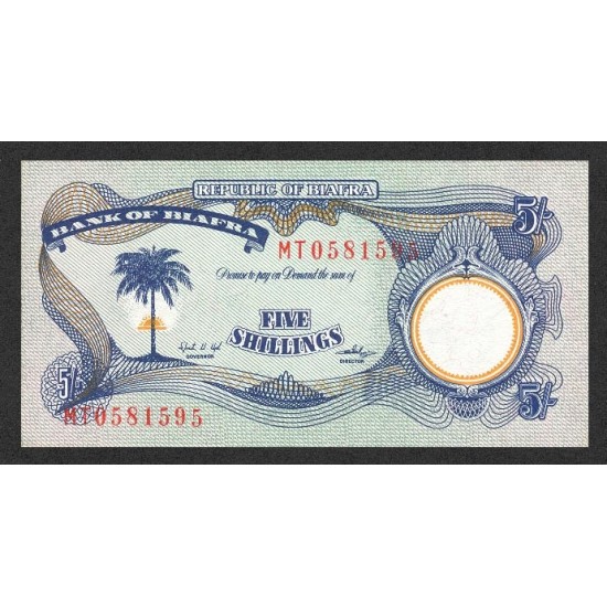1968/69 -Biafra PIC 3a 5 Shillings banknote 1968/69 -Biafra PIC 3a 5 Shillings banknote