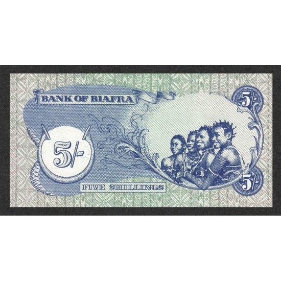 1968/69 -Biafra PIC 3a 5 Shillings banknote 1968/69 -Biafra PIC 3a 5 Shillings banknote
