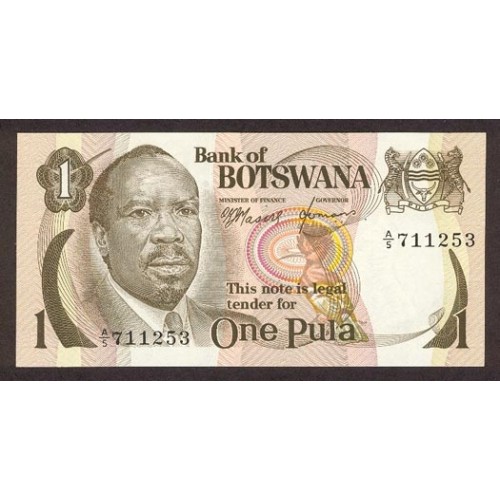 1976 -  Botswana PIC 1a billete de 1 Pula