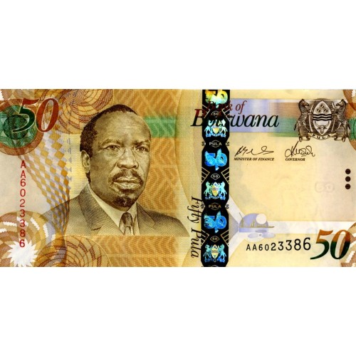 2009 - Botswana PIC 32a 50 Pula banknote