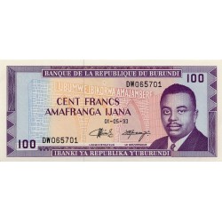 1993 - Burundi  PIC 29c    100 Francs banknote