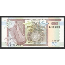 1994 - Burundi PIC 36a 50 Francs banknote