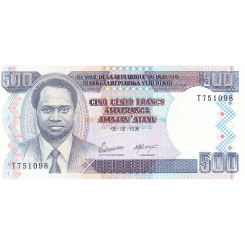 1993 - Burundi PIC 37a billete de 100 Francos