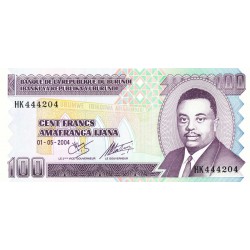 2004 - Burundi PIC 37d 100 Francs banknote