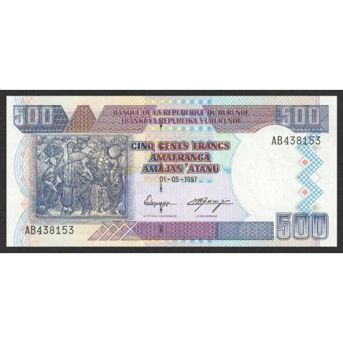 1999 - Burundi PIC 38b 500 Francs banknote