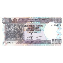 2007 - Burundi PIC 38d billete de 500 Francos