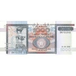 2006 - Burundi PIC 39d 1000 Francs banknote