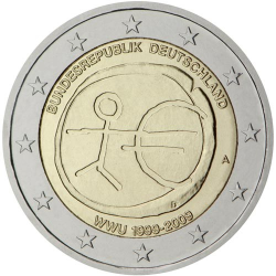 2009 - Germany 2€ commemorative Coin 10th Anniversary UME ( J )