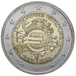 2012 - Germany 2€ commemorative Coin 10th Anv. introduction of coins ( J )