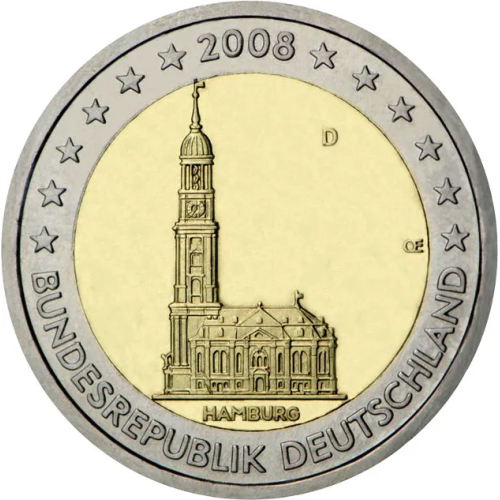 2008 - Alemania Moneda 2€ conmemorativa Hamburgo (G)