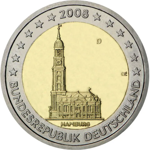 2008 - Germany 2€ commemorative Coin Hamburgo (D)