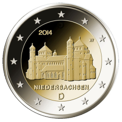 2014 - Germany 2€ commemorative Coin Church of San Miguel de Hildesheim (D)
