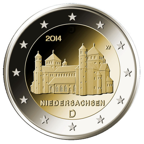 2014 - Germany 2€ commemorative Coin Church of San Miguel de Hildesheim ( J )