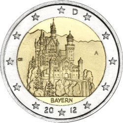 2012 - Alemania Moneda 2€ conmemorativa Castillo de Neuschwanstein (F)