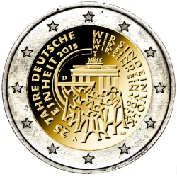 2015 - Germany 2€ commemorative Coin 25 Anv. Germany Unification (D)