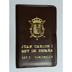 1975/76 - Cartera oficial FNMT marrón, estrella 76 (6 valores)
