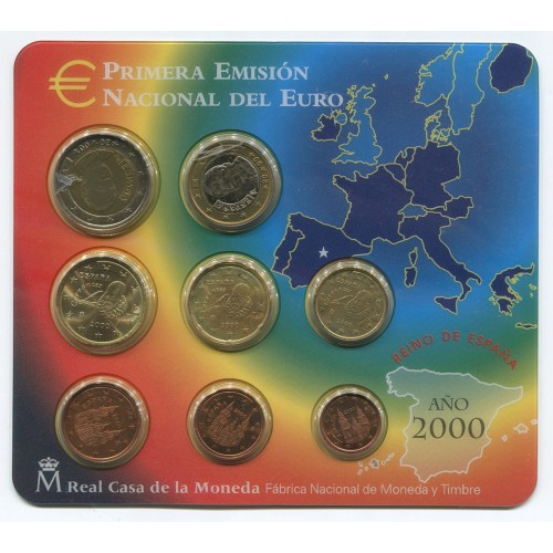 2000 - Spain Euro PACK 8 coins RMS