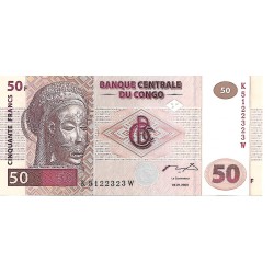 2000 - Congo Democratic Republic PIC 91A 50  Francs banknote