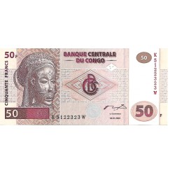 2000 -  Congo Republica Democratica PIC 91A billete de 50 Francos