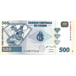 2002 - Congo Democratic Republic PIC 96A 500 Francs banknote
