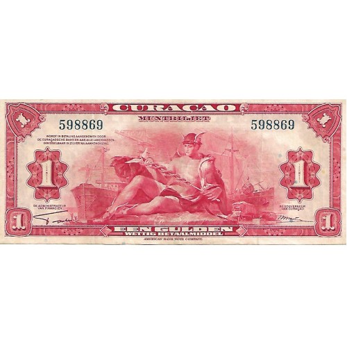 1942 - Curazao PIC 35a 1 Gulden MBC