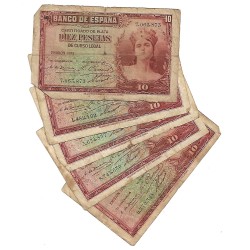 LOT SPAIN (5 banknotes PIC 86 F/G)