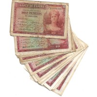 LOTE de billetes de ESPAÑA (25 billetes GU 382 RC/BC)