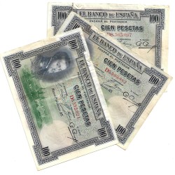 1925 - Spain PIC 69 100 pesetas G