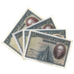 1928 - Spain PIC 74 25 pesetas VF