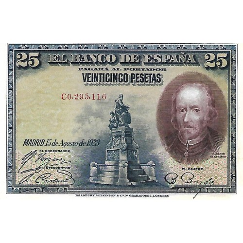 1928 - Spain PIC 74 25 pesetas UNC