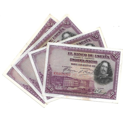 1928 - España GU 369 billete de 50 pesetas MBC