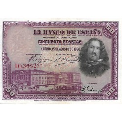 1928 - España GU 369 50 pesetas S/C