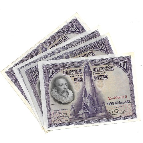 1928 - España GU 371 billete de 100 pesetas MBC