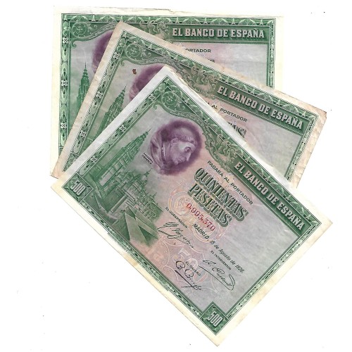 1928 - España GU 372 billete de 500 pesetas BC