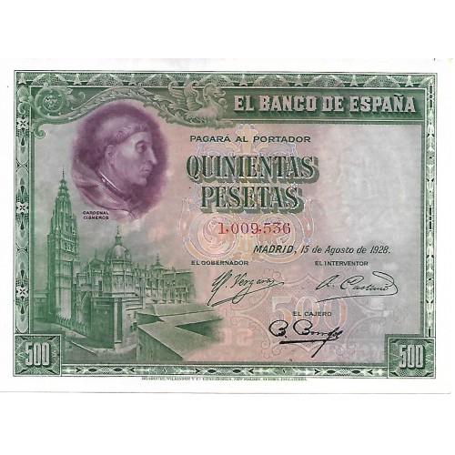 1928 - Spain PIC 77 500 pesetas UNC 1928 - Spain PIC 77 500 pesetas UNC