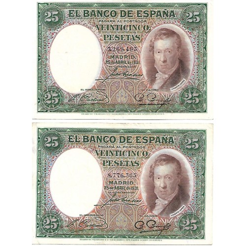 1931 - España GU 374 billete de 25 pesetas MBC