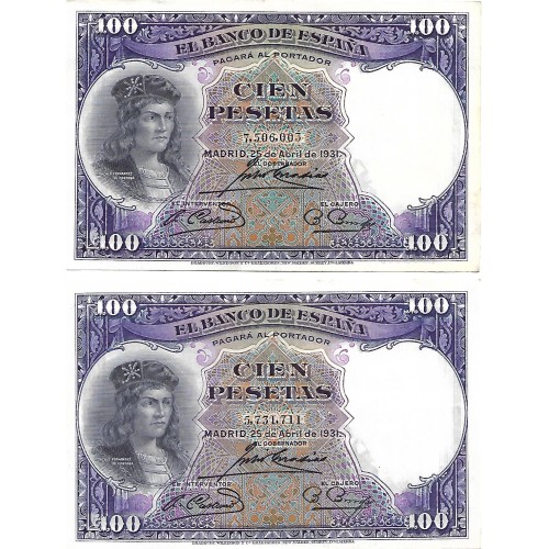 1931 - España GU 376 billete de 100 pesetas EBC