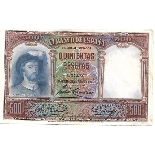 1931 - España GU 377 billete de 500 pesetas BC