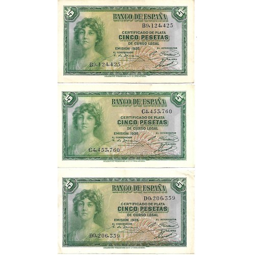 1935 - España GU 380 billete de 5 pesetas BC