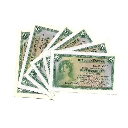 1935 - España GU 380 billete de 5 pesetas EBC