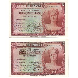 1935 - España GU 381 billete de 10 pesetas MBC 1935 - España GU 381 billete de 10 pesetas MBC